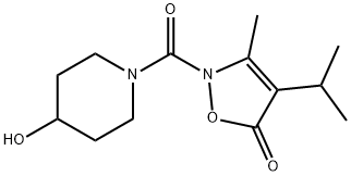 4-Piperidinol,  1-[[3-methyl-4-(1-methylethyl)-5-oxo-2(5H)-isoxazolyl]carbonyl]-  (9CI) Structure