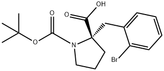 BOC-(S)-ALPHA-(2-BROMOBENZYL)-PROLINE 구조식 이미지