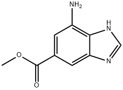 1H-벤지미다졸-5-카르복실산,7-아미노-,메틸에스테르 구조식 이미지
