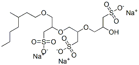 2-(2-Hydroxy-3-sulfopropoxy)-3-[1-[[(3-methylheptyl)oxy]methyl]-2-sulfoethoxy]-1-propanesulfonic acid trisodium salt 구조식 이미지