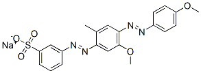 3-[[5-Methoxy-4-[(4-methoxyphenyl)azo]-2-methylphenyl]azo]benzenesulfonic acid sodium salt 구조식 이미지