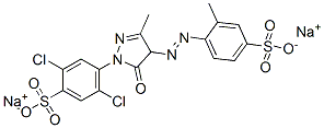 disodium 2,5-dichloro-4-[4,5-dihydro-3-methyl-5-oxo-4-[(4-sulphonato-o-tolyl)azo]-1H-pyrazol-1-yl]benzenesulphonate Structure