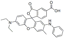 6'-(Diethylamino)-3'-methyl-3-oxo-2'-(phenylamino)spiro[isobenzofuran-1(3H),9'-[9H]xanthene]-5-carboxylic acid Structure