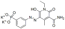 dipotassium 3-[3-carbamoyl-1-ethyl-1,2-dihydro-6-hydroxy-4-methyl-2-oxo-5-pyridylazo]phenylphosphonate Structure