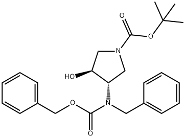 (3S,4S)-tert-butyl 3-(benzyl(benzyloxycarbonyl)aMino)-4-hydroxypyrrolidine-1-carboxylate Structure