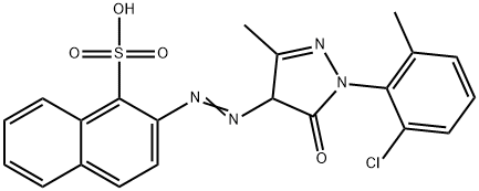 2-[[1-(6-chloro-o-tolyl)-4,5-dihydro-3-methyl-5-oxo-1H-pyrazol-4-yl]azo]naphthalene-1-sulphonic acid 구조식 이미지