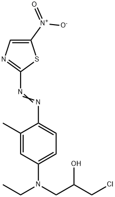 1-chloro-3-[ethyl[3-methyl-4-[(5-nitrothiazol-2-yl)azo]phenyl]amino]propan-2-ol 구조식 이미지