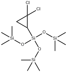 3-(2,2-Dichlorocyclopropyl)-1,1,1,5,5,5-hexamethyl-3-(trimethylsiloxy)pentanetrisiloxane Structure