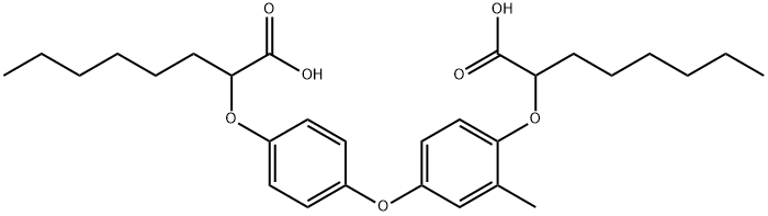 2-(4-(4-((1-Carboxyheptyl)oxy)-3-methylphenoxy)phenoxy)octanoic acid 구조식 이미지