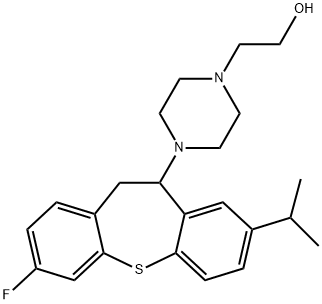 4-[3-fluoro-10,11-dihydro-8-isopropyldibenzo[b,f]thiepin-10-yl]piperazine-1-ethanol 구조식 이미지