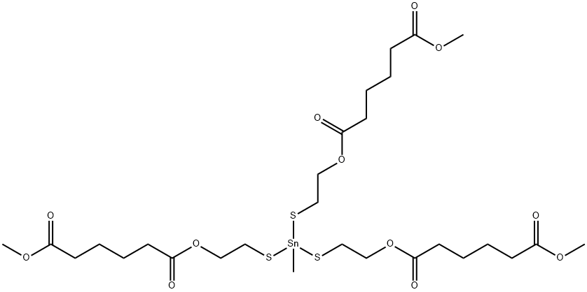 dimethyl 11-[[2-[(6-methoxy-1,6-dioxohexyl)oxy]ethyl]thio]-11-methyl-6,16-dioxo-7,15-dioxa-10,12-dithia-11-stannahenicosanedioate 구조식 이미지