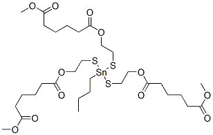 dimethyl 11-butyl-11-[[2-[(6-methoxy-1,6-dioxohexyl)oxy]ethyl]thio]-6,16-dioxo-7,15-dioxa-10,12-dithia-11-stannahenicosanedioate 구조식 이미지