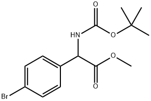 (4-브로모페닐)-tert-부톡시카르보닐아미노아세트산메틸에스테르 구조식 이미지