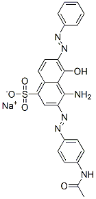 sodium 3-[(4-acetamidophenyl)azo]-4-amino-5-hydroxy-6-(phenylazo)naphthalene-1-sulphonate 구조식 이미지