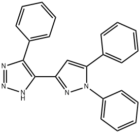 4-(1,5-Diphenyl-1H-pyrazol-3-yl)-5-phenyl-1H-1,2,3-triazole 구조식 이미지