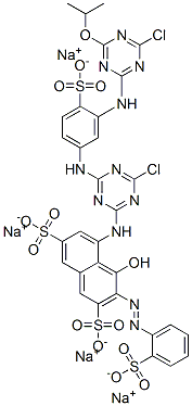tetrasodium 5-[[4-chloro-6-[[3-[[4-chloro-6-(1-methylethoxy)-1,3,5-triazin-2-yl]amino]-4-sulphonatophenyl]amino]-1,3,5-triazin-2-yl]amino]-4-hydroxy-3-[(2-sulphonatophenyl)azo]naphthalene-2,7-disulphonate 구조식 이미지