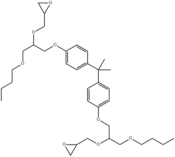 2,2'-[(1-methylethylidene)bis[4,1-phenyleneoxy[1-(butoxymethyl)ethylene]oxymethylene]]bisoxirane Structure