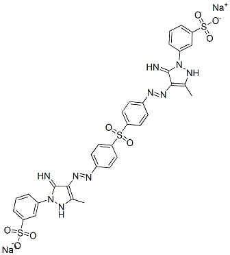 disodium 3,3'-[sulphonylbis[p-phenyleneazo(5-imino-3-methyl-1H-pyrazole-4,1-diyl)]]bis(benzenesulphonate) Structure