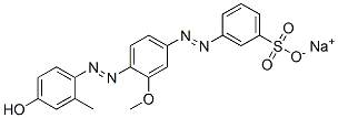 3-[[4-[(4-하이드록시-2-메틸페닐)아조]-3-메톡시페닐]아조]벤젠설폰산나트륨염 구조식 이미지