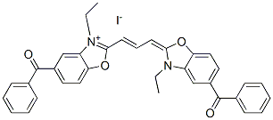 5-benzoyl-2-[3-(5-benzoyl-3-ethyl-3H-benzoxazol-2-ylidene)prop-1-enyl]-3-ethylbenzoxazolium iodide 구조식 이미지