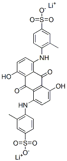 dilithium 6,6'-[(9,10-dihydro-4,8-dihydroxy-9,10-dioxo-1,5-anthrylene)diimino]bis[toluene-3-sulphonate]  구조식 이미지