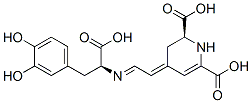 (2S)-4-[(1E,2E)-2-[[(S)-1-Carboxy-2-(3,4-dihydroxyphenyl)ethyl]imino]ethylidene]-1,2,3,4-tetrahydro-2,6-pyridinedicarboxylic acid 구조식 이미지