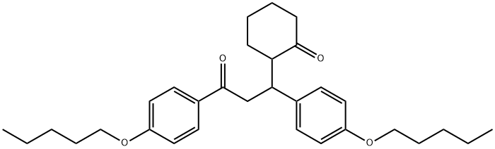2-[3-옥소-1,3-비스[4-(펜틸옥시)페닐]프로필]시클로헥사논 구조식 이미지