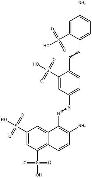 6-Amino-5-[[4-[2-(4-amino-2-sulfophenyl)ethenyl]-3-sulfophenyl]azo]-1,3-naphthalenedisulfonic acid 구조식 이미지