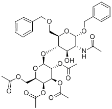 1-Benzyl 2-Acetamido-6-O-benzyl-4-(2,3,4,6-tetra-O-acetyl-b-D-galactopyranosyl)-2-deoxy-a-D-glucopyranoside 구조식 이미지