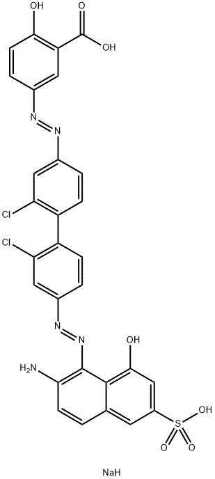 disodium 5-[[4'-[(2-amino-8-hydroxy-6-sulphonato-2-naphthyl)azo]-2,2'-dichloro[1,1'-biphenyl]-4-yl]azo]salicylate Structure