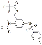 메틸[4-[[(4-메틸페닐)술포닐]아미노]-2-[[메틸(트리플루오로아세틸)아미노]메틸]페닐]카르밤산클로라이드 구조식 이미지