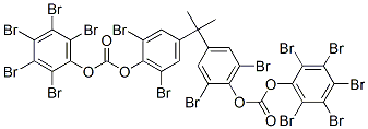 1,1'-(1-Methylethylidene)bis(2,6-dibromo-4,1-phenylene)bis[(oxycarbonyl)oxy]bis(2,3,4,5,6-pentabromobenzene) Structure