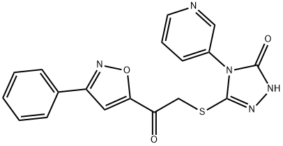 2-{[5-HYDROXY-4-(3-PYRIDINYL)-4H-1,2,4-TRIAZOL-3-YL]SULFANYL}-1-(3-PHENYL-5-ISOXAZOLYL)-1-ETHANONE Structure