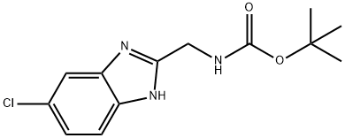 (6-클로로-1H-벤조이미다졸-2-일메틸)-카르밤산tert-부틸에스테르 구조식 이미지