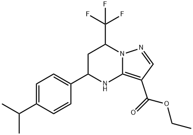 ethyl 5-(4-isopropylphenyl)-7-(trifluoromethyl)-4,5,6,7-tetrahydropyrazolo[1,5-a]pyrimidine-3-carboxylate Structure