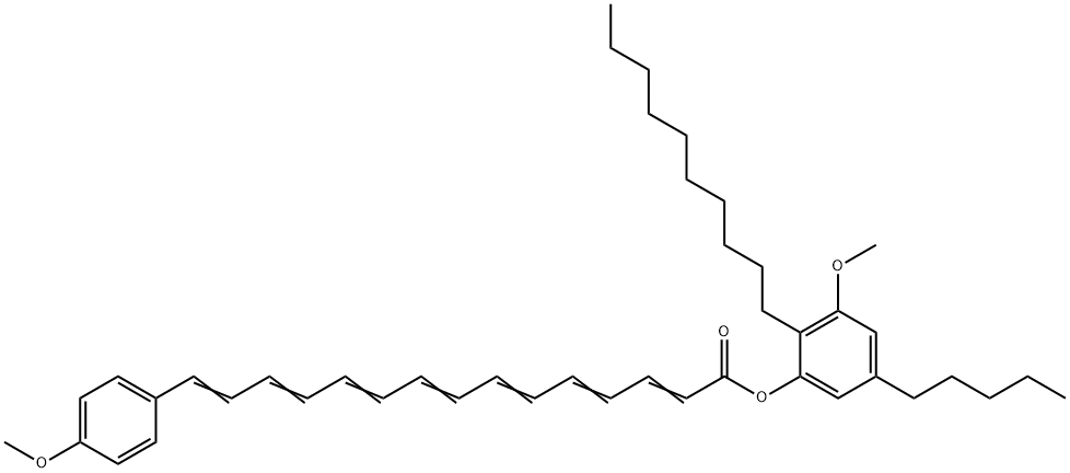 15-(4-메톡시페닐)-2,4,6,8,10,12,14-펜타데카헵타엔산2-데실-3-메톡시-5-펜틸페닐에스테르 구조식 이미지