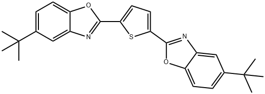 2,5-비스(5-사차-뷰틸벤족사졸-2-일)싸이오펜 구조식 이미지