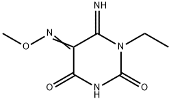 1-ETHYL-6-IMINODIHYDROPYRIMIDINE-2,4,5(3H)-TRIONE 5-(O-METHYLOXIME) 구조식 이미지