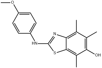 6-Benzothiazolol,  2-[(4-methoxyphenyl)amino]-4,5,7-trimethyl- Structure