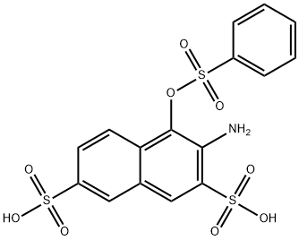 3-amino-4-[(phenylsulphonyl)oxy]naphthalene-2,7-disulphonic acid Structure