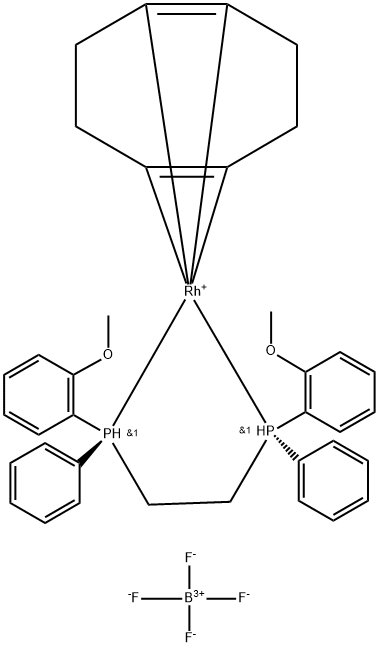 (S) - (+) - 1,2- 비스 [(o- 메 톡시 페닐) (페닐) 포스 피노] 에탄 (1,5- 시클로 옥타 디엔) 로듐 (I) 테트라 플루오로 보레이트 구조식 이미지