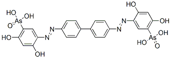 4,4'-비스((5-아르소노-2,4-디히드록시페닐)디아제닐)-1,1'-비페닐 구조식 이미지