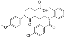 N-(N-(p-Chlorobenzoyl)-4-(2,6-dimethylanilino)butyryl)-4-(p-anisidino) butyric acid Structure