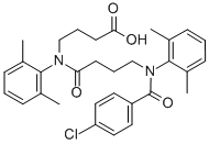 N-(N-(p-Chlorobenzoyl)-4-(2,6-dimethylanilino)butyryl)-4-(2,6-dimethyl anilino)butyric acid Structure