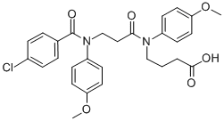 N-(N-(p-Chlorobenzoyl)-2-(p-anisidino)propionyl)-4-(p-anisidino)butyri c acid Structure