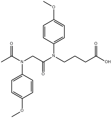 N-(N-아세틸-2-(p-아니시디노)아세틸)-4-(p-아니시디노)부티르산 구조식 이미지