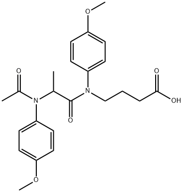 N-(N-아세틸-2-(p-아니시디노)프로피오닐)-4-(p-아니시디노)부티르산 구조식 이미지