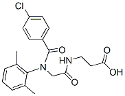 3-[[2-[(4-chlorobenzoyl)-(2,6-dimethylphenyl)amino]acetyl]amino]propan oic acid 구조식 이미지
