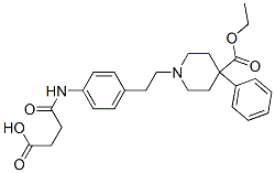 3-[[4-[2-(4-ethoxycarbonyl-4-phenyl-1-piperidyl)ethyl]phenyl]carbamoyl ]propanoic acid Structure