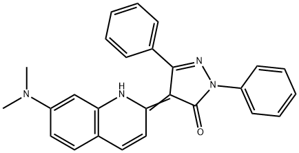 3H-Pyrazol-3-one, 4-7-(dimethylamino)-2(1H)-quinolinylidene-2,4-dihydro-2,5-diphenyl- Structure